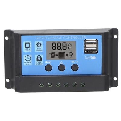 Regolatore di Carica Solare LCD Doppio USB PWM Regolatore Pannello Cellulare con Identificazione Automatica del Carico