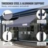 Manual Retractable Awning, 78" Outdoor Retractable Patio Awning Sunshade Shelter, Adjustable Patio Door Window Awning Canopy with 39" Sun Shade
