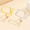 Baroque Retro Irregular Geometric Stainless Steel Women's Ring - Holiday Style Accessory