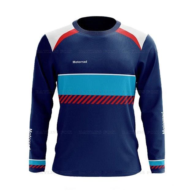 For BMW Motorrad Racing Jerseys 2023 ADVENTURE Riding Sport Travel Long T-Shirt Summer Blue Motorcycle Team Anti-UV Do Not Fade