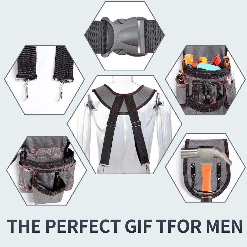 Large Capacity Professional Tool Belts Vest Type Electrician Special Tool Bag  Gardening