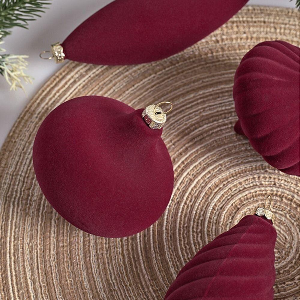 27pcs Reusable Christmas Balls Ornaments Flocked Xmas Tree Hanging Ornaments  Party Favors