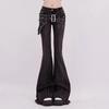 Y2K Streetwear High-Waisted Cropped Flare Jeans Mit Raw Hem Patchwork-Detail Damen