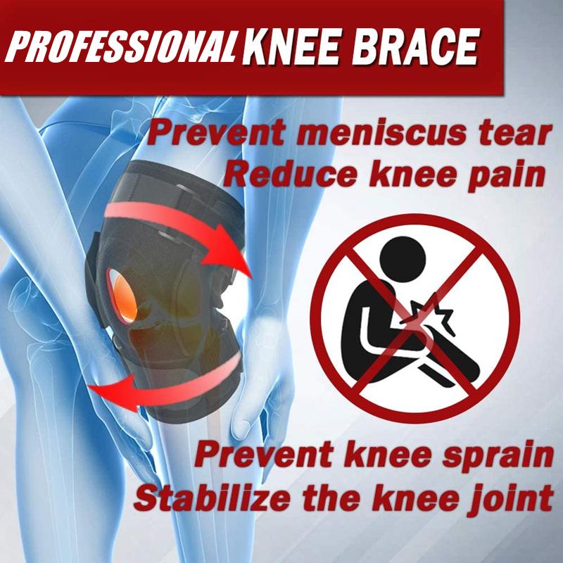 Open Patella Knee Pads Brace Strong Knee Support With Side Stabilizers Joint Pain Ligament Meniscus Tear Acl Arthritis Kneepads