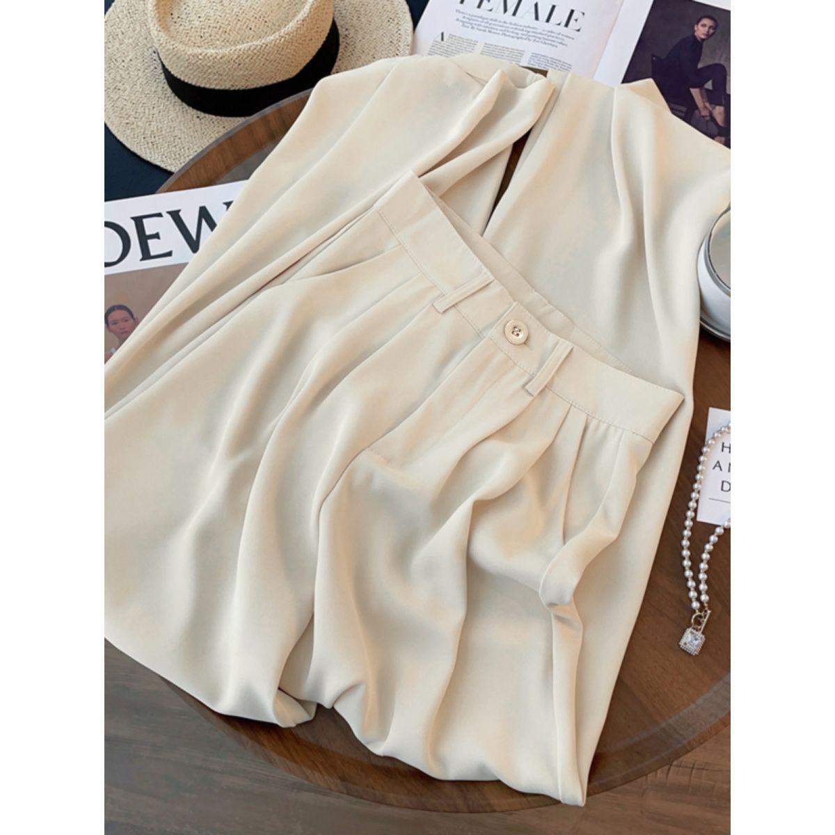 

Women s High-Waisted Wide-Leg Casual Floor-Length Pants - Spring/Summer, Loose, Versatile, Petite, Thin, and Drapey S Up to 95 lbs