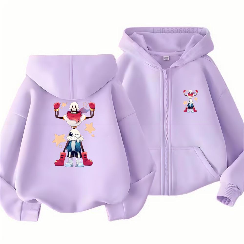 Autumn Trendy Outerwear Outdoors Children Game Print Zip Black Pink Girl Hoodie Boy Tops Casual Sweatshirt Kids