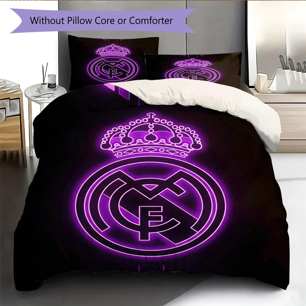 Set cu cuvertură și fețe de pernă cu model de desene animate Decorare casă Cadou de ziua de naștere (1 * husă de pilotă + 2 * fețe de pernă, fără miez)