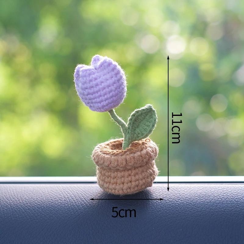 Pig Crochet Flower Decorative Flower Potted Kawaii Knitted Pot Flower Wedding Party Room Decor Potted Kawaii Knitted Pot Pig