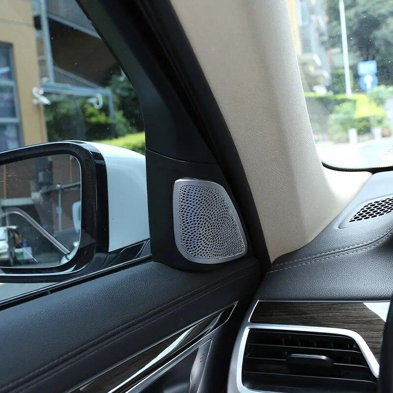 Pro BMW řady 7 F01 F02 F03 F04 G11 G12 2009- Hliníková slitina Auto Auto Dveře Výškový Reproduktor Mřížka Kryt Nálepka Auto Příslušenství
