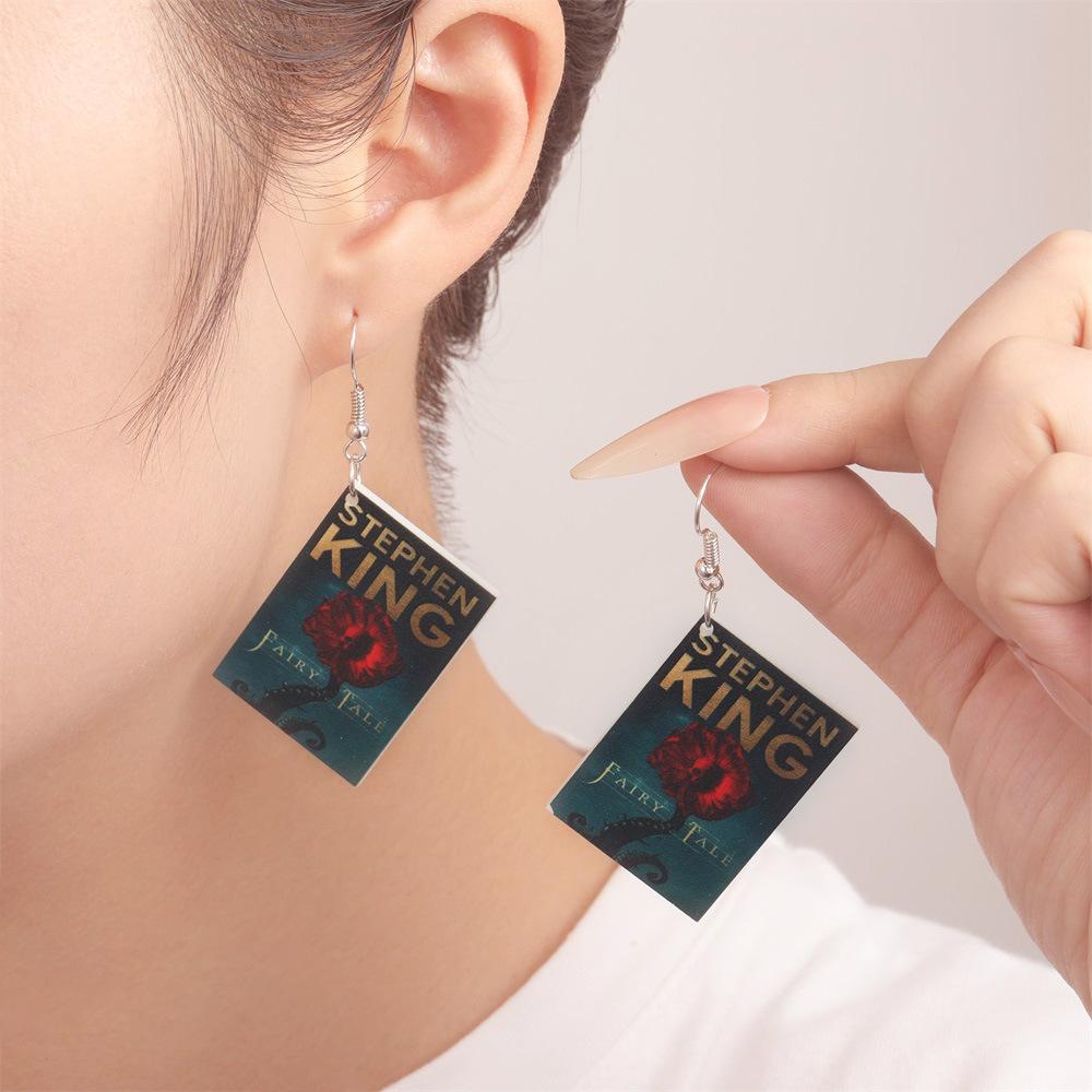 Fully Managed Eco-Friendly Acrylic Earrings, Personalized Halloween Horror-Themed Earrings