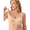Plus Size Front-Opening Seamless Nursing Bra with Removable Breathable Pads