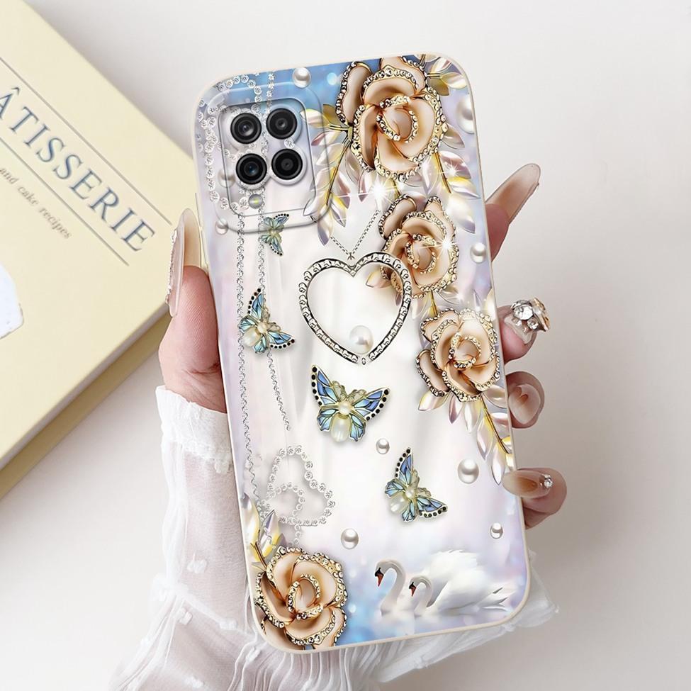 Funda For Samsung A12 Case A125F Silicone Cute Kawaii Luxury Fashion Flowers Cover For Samsung Galaxy A12 Phone Case Shockproof