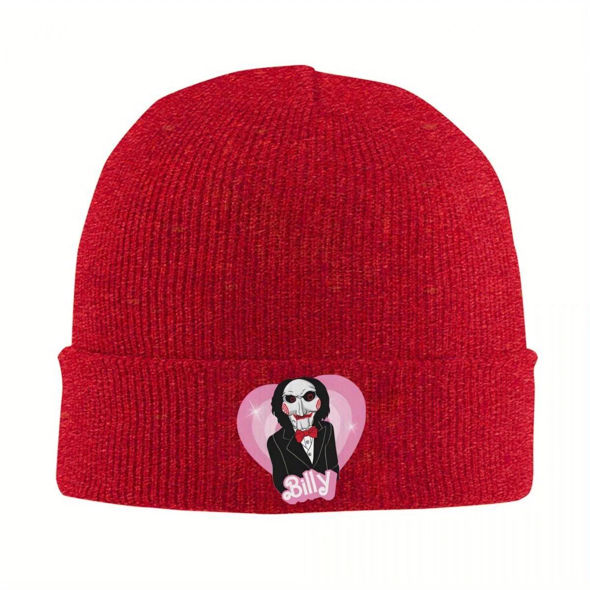 

New RoUnisextic Billy Saw Knitted Hat Beanie Winter Hats Warm Acrylic Color Horror Movie Caps For Unisex Women