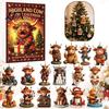 Christmas Tree Wall Bag Decorations 2026 Highland Cow Advent Calendar, 2D Flat Acrylic Decorative Pendants Ornaments, 24 Days Countdown Gift for Cows