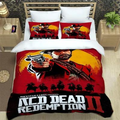 Red Dead Redemption 2 Bedding Sets Exquisite Supplies Set Print Duvet Cover Bed Comforter Set Bedding Set Luxury Birthday Gift