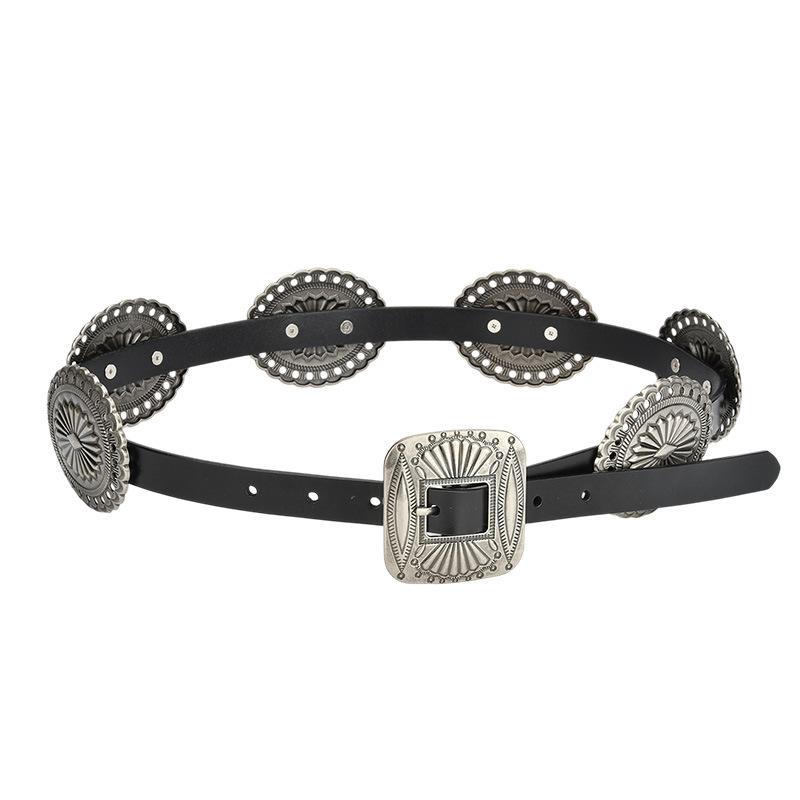 

Богемный Западный Джинсовый Женский Ремень Ретро Тяжелая Промышленность Резной Модный Подходящий к Брюкам Широкий Пояс на Талию для Женщин 105cm