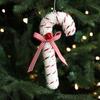 Cartoon Christmas Walking Stick Candy Festival with Bell Lollipop Xmas Decor Handmade Exquisite Candy Cane Hanging Decorations