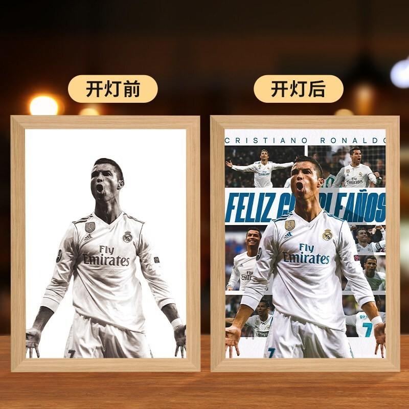 CR7 Light Painting LED Lamp Cool Gift for Football Fans Boy Boyfriend Dad