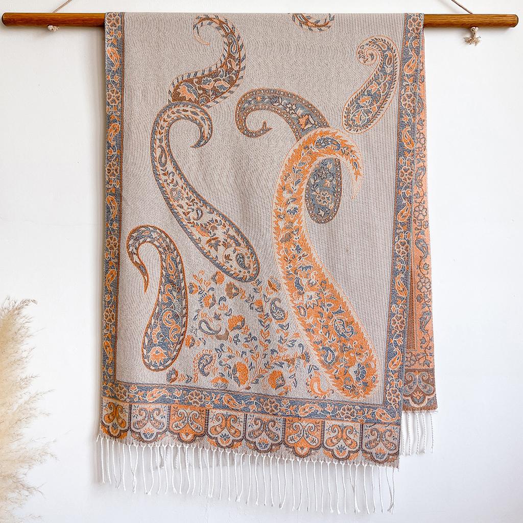 Retro Cashew Jacquard Imitation Cashmere Jacquard Shawl Women'S, Flowers Are Specially Designed For Thick And Warm Outfits
