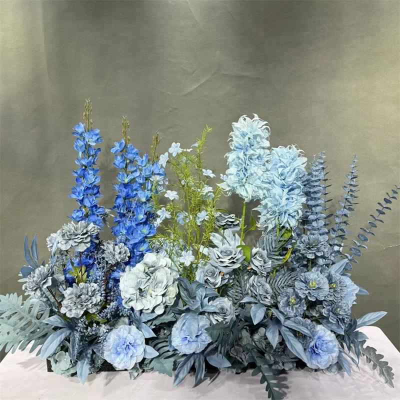 Champagne Aisle Flower Row for Chinese Wedding Stage Decor - Artificial Wedding Flowers