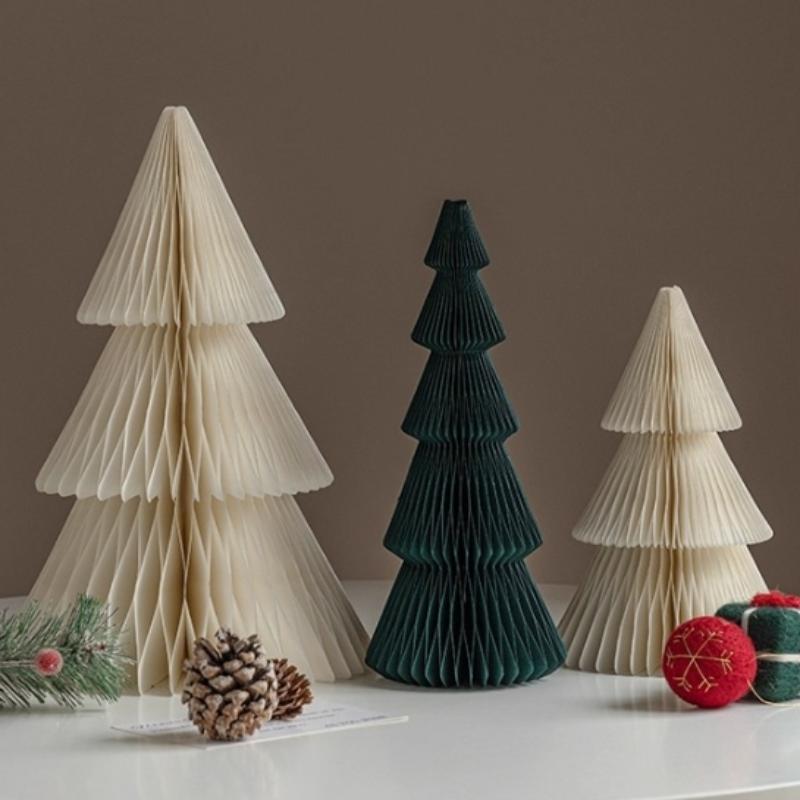 Stor Julgransprydnad 3D Honungskaka Vikbart Papper Julgran Navidad Dekorationer Skrivbord Hängande Juldekor