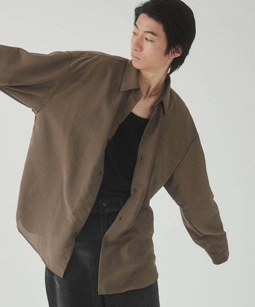 WEGO Sheer Big Size S Men's Shirt, Brown,