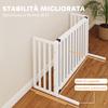 Dog Gate for Medium and Small Size Extendable Freestanding In Wood, 102-183x57x70 Cm, White