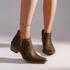 2026 Spring Women's Embroidered Short Retro Boots: Ethnic Style Chunky Heel Western Cowboy Shoes