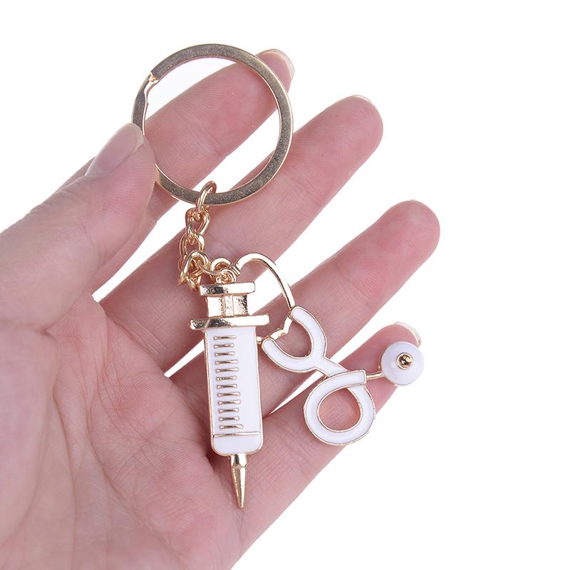 1Pcs Needle Medical Box Charm Keychain Key Ring Doctor Nurse Keyring Key Chain