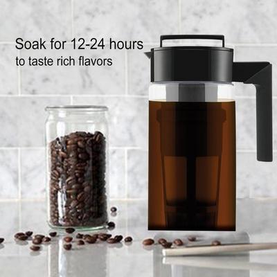 Cold Brew Koffiezetapparaat Waterkoker met filterhandvat Ontwerp Luchtdichte afdichting Lekbestendig Ijskoffie Theemaker Waterkoker