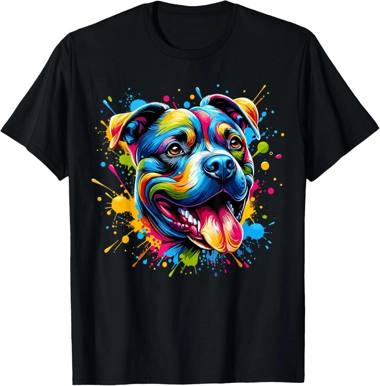Pit Bull Dog Lover Colorful Pitbull Gift Unisex T-Shirt S