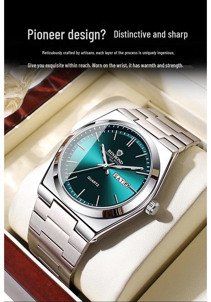 Genuine Men's Fully Automatic Waterproof Dual Calendar Business Watch