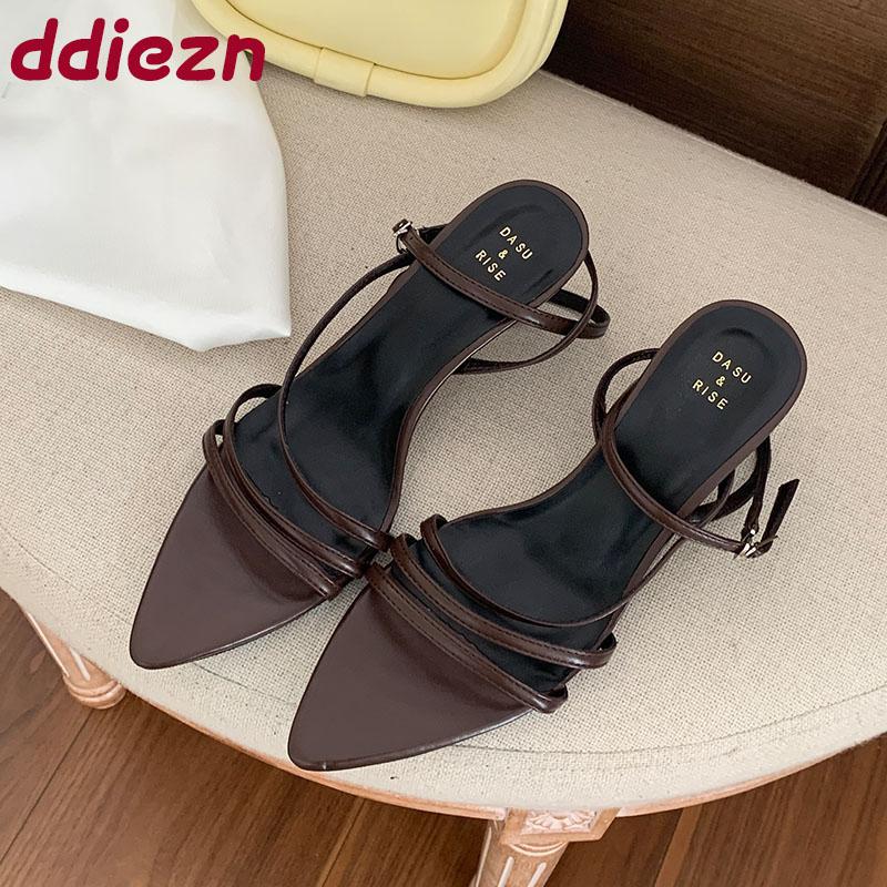 Fashion Female Ankle Wrap Footwear Women Thin Heels Sandals Shoes Fashion Pointed Toe Sexy Ladies High Heels Sandals Shoes Pumps