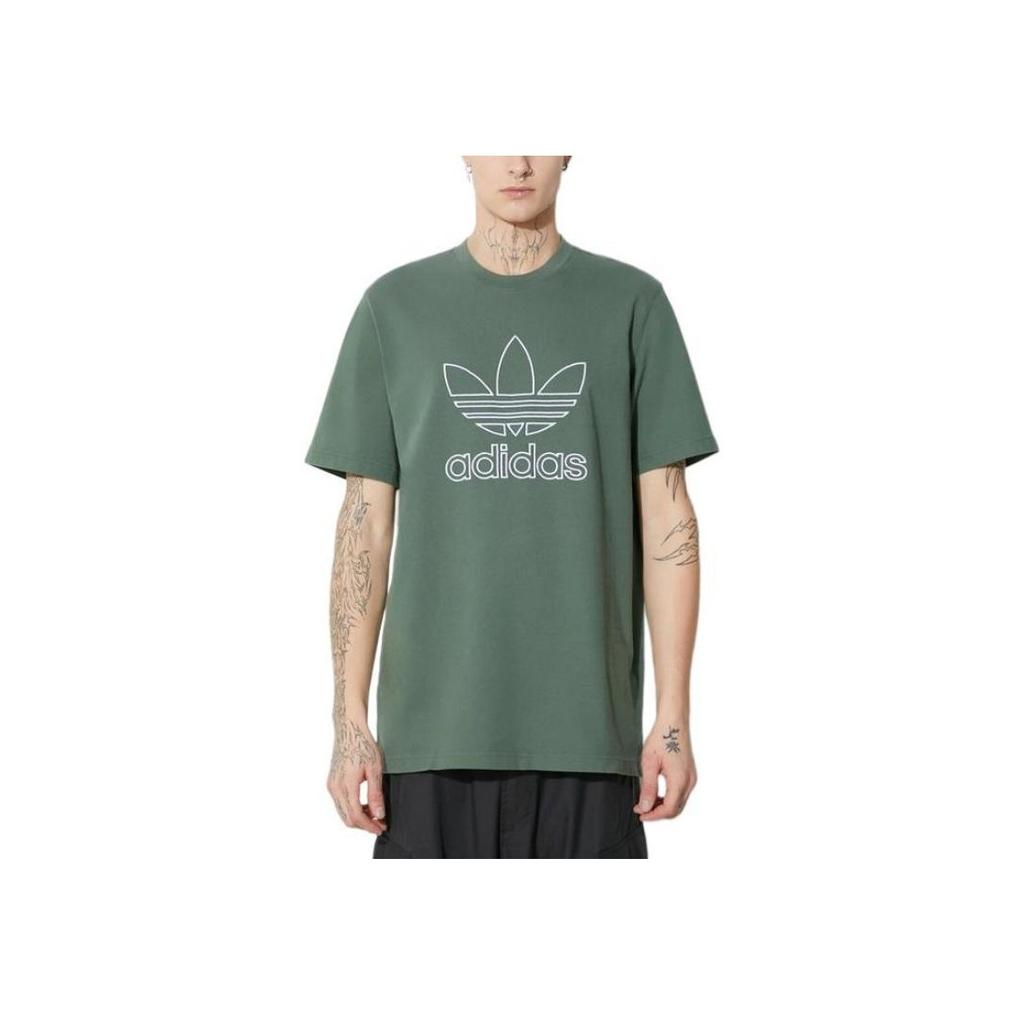 Adidas Adicolor Outline Trefoil Tee Green Oxide Men Streetwear IR7993