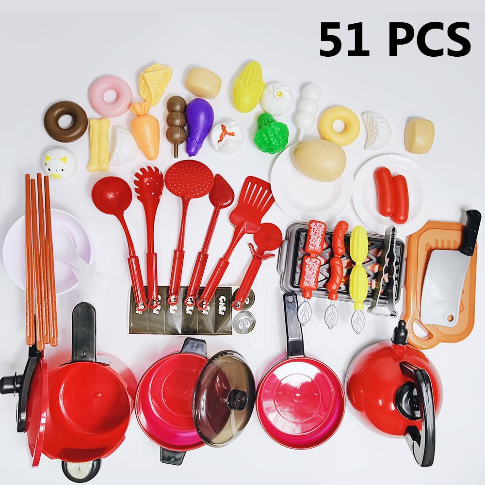 Non-Toxic Simulation Education Pretend Play Children Toys Kitchen Toys Set For Kids Baby Toys Cutting Fruit Cooking Kitchen Utensils Childrens