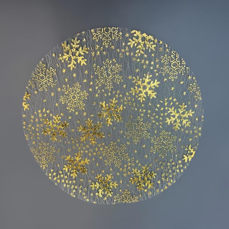 

Золоті Сніжинки Фольговані Серветки під Тарілку: Одноразовий Круглий Дизайн для Днів Народження 33cm x 33cm золотий