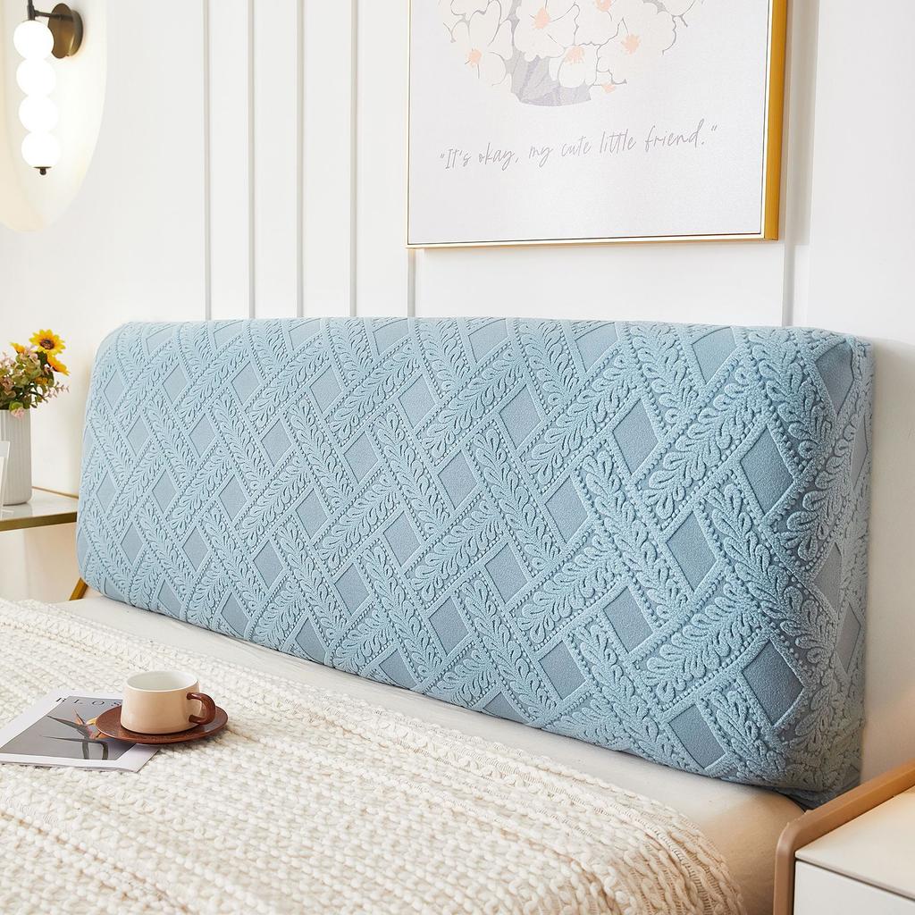 Solid Color Stretch Spandex Bedhead Dust Proof Slipcovers for Bedroom Home Jacquard Bedhead Cover All Inclusive Headboard Covers