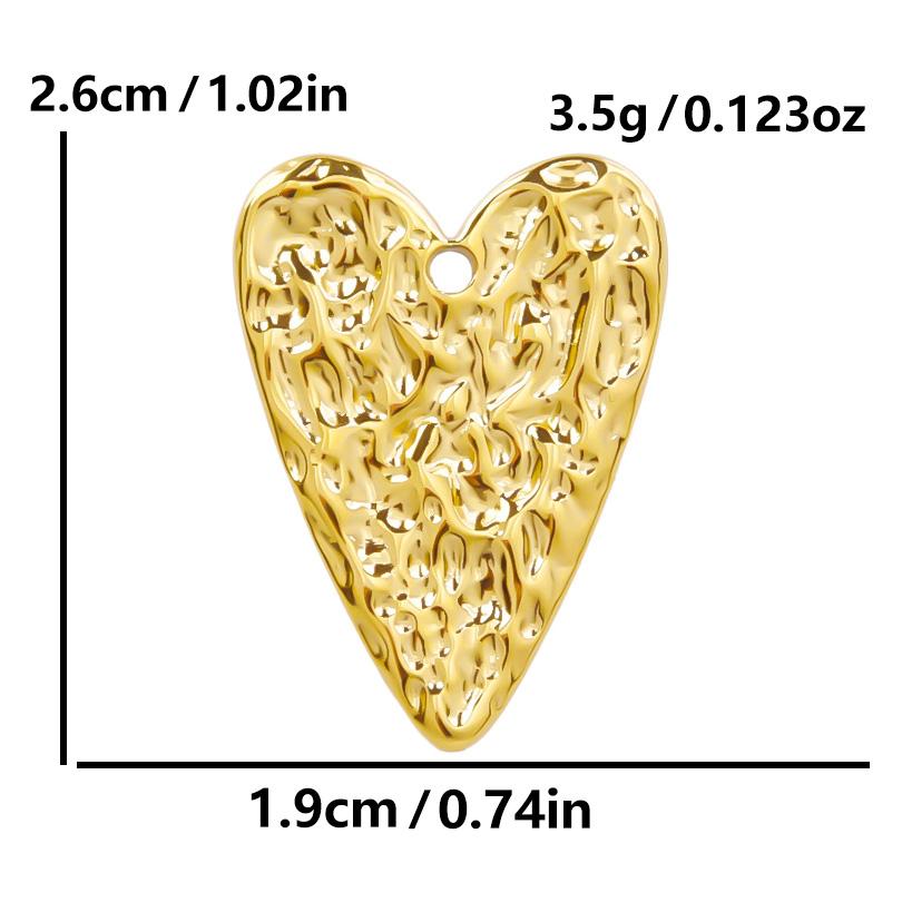 Personality 5pcs/Lot Stainless Steel Heart Pendants For Jewelry Making Supplies 18k Real Gold Plated Love Charm Pendant Findings