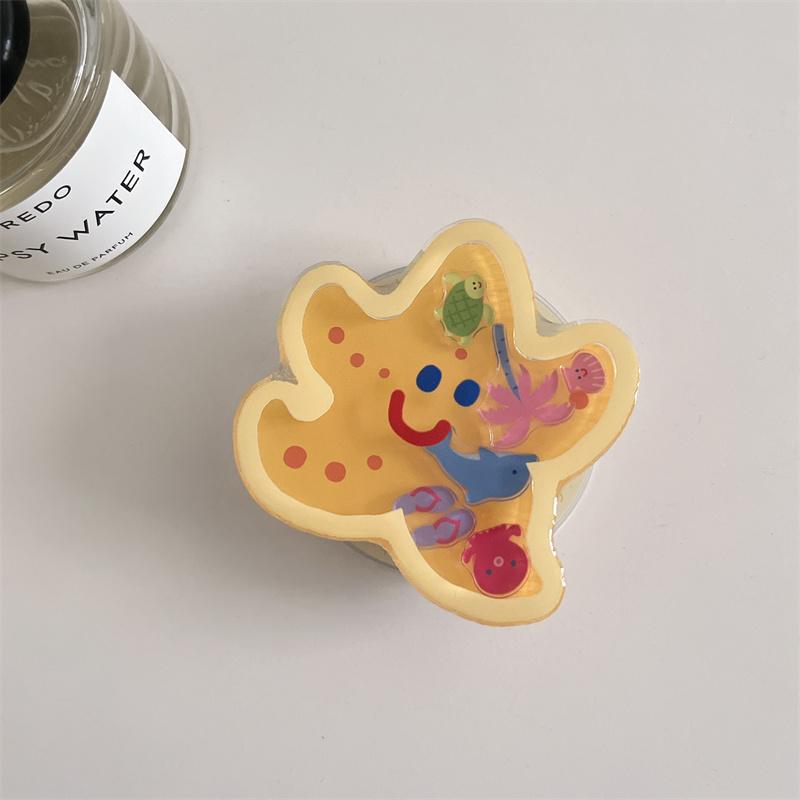 

Cute Starfish Shaking Support Stand Magnetic Phone Case For iPhone 16 Pro 15 13 14 Pro Max Back Cover with Magsafe Holder Cases iPhone 16 Pro