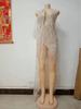 Dreamy High-Slit Sequin Evening Dress - Long Sleeve Women's Formal Wear