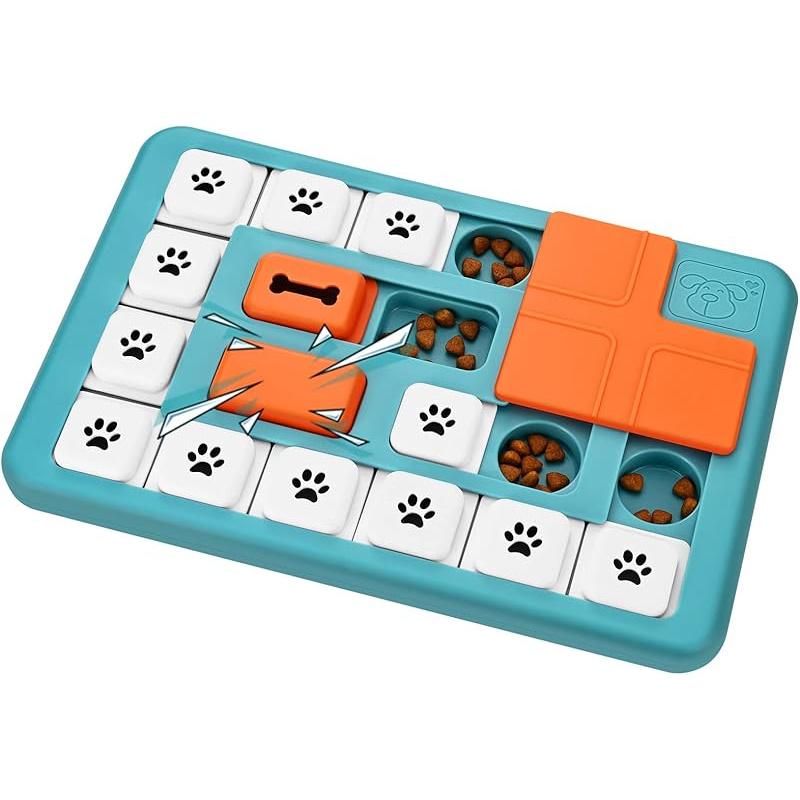 

Интерактивные игрушки-пазлы для лакомств для собак для тренировки IQ и умственной стимуляции, забавная медленная кормушка, обогащающие игрушки для крупных, средних и маленьких собак с пищалкой S-Level 3