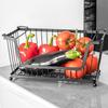 Fruit And Vegetable Basket, Metal, Black, Stackable, Kitchen, 31X17.5X15.5Cm