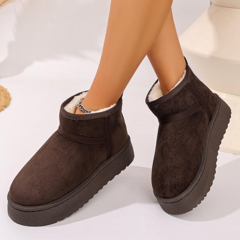 Winter new thick-soled velvet thickened snow boots women's large-size warm towel short boots cotton shoes