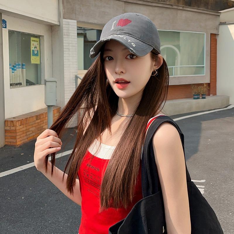 Trendy brand graffiti love baseball cap female fashion hottie casual soft top hat personalized hoop cap male