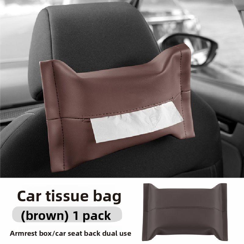 

Car Seat Back/Arm Box Tissue Holder Pocket Kit Sun Visor With Fix Strap Hanging Tissue Storage Bag Easy Installation Accessories