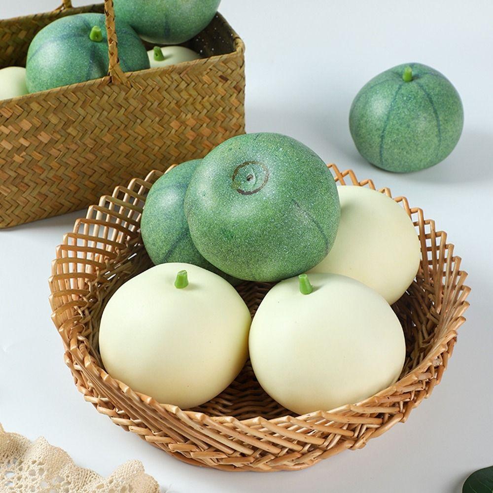 2Pcs Plastic Simulation Melon Ornament Foam Fake Fruit Fruit Model Artificial Melon  Wedding
