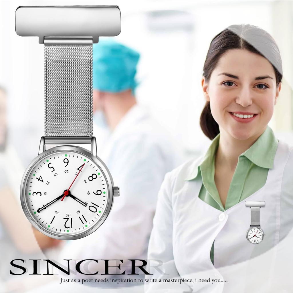 Nurse Watch Upside Down Waterproof Analog Safety Nurse Watch Pin Type Pocket Watch Pocket Watch Quartz Nurse Watch Nurse Goods Perfect Gift for Nurses