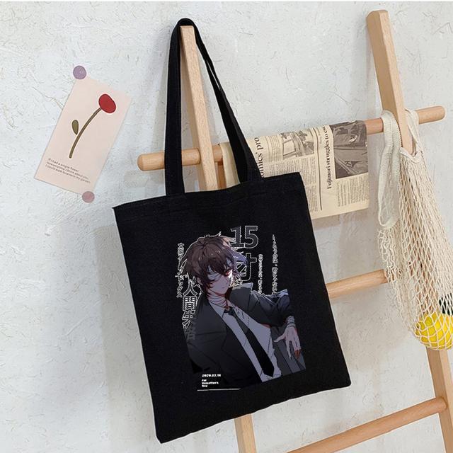 Frauen Tasche Bungo Stray Dog Japanische Anime Canvas Tasche Harajuku Frauen Shopper Tasche Große Kapazität Cartoon Mode Y2K Schulter Tasche