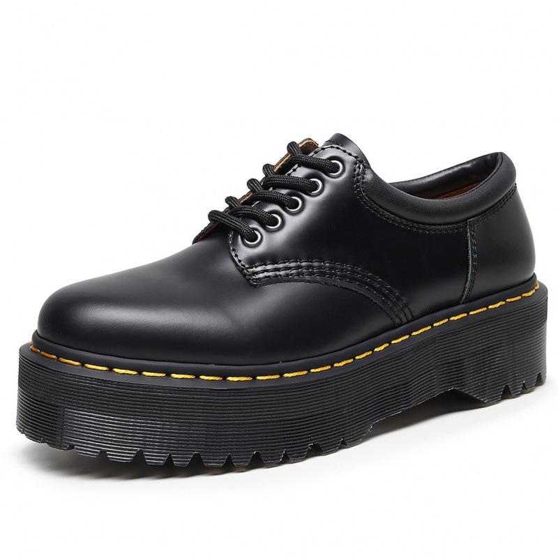 Hot-selling thick-soled hole small leather shoes spring and autumn new women s low-top leather casual muffin 35