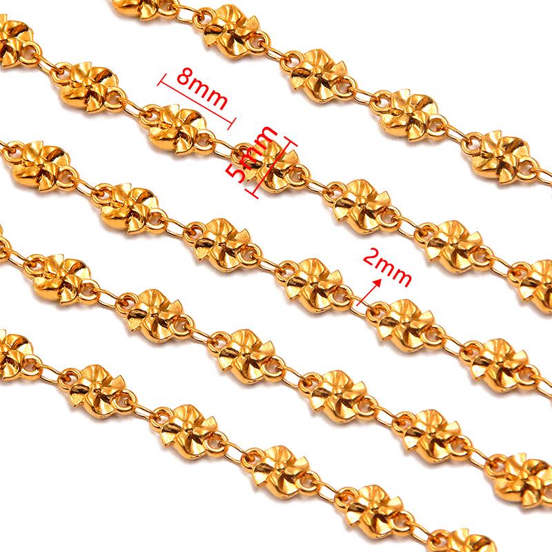 18K Gold Plated Stainless Steel Heart, Butterfly, Four-Leaf Clover, Shell Chain Bracelet/Necklace, 50cm.